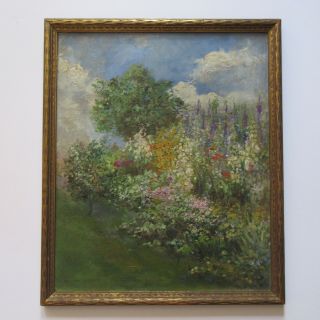 Salvini Garber Plein Air Painting Antique Impressionism Blooming Garden View