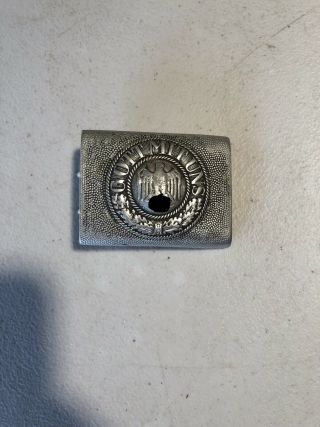Vintage German Army Aluminum Belt Buckle " Gott Mit Uns "