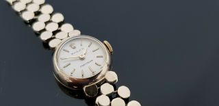 Rolex Precision Vintage 9ct Gold Ladies Bracelet Watch In Rolex Presentation Box