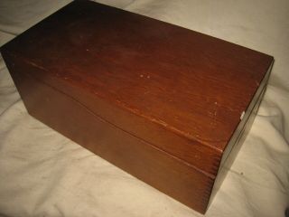 Weis Index Card File Box Oak Wood Hinged Lid 13 " X 6.  5 " X 5.  5 " Vintage