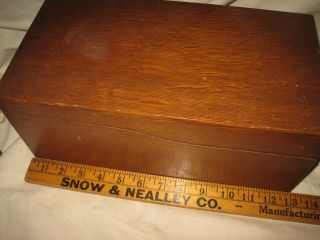 Weis Index Card File Box Oak Wood Hinged Lid 13 