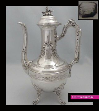 Boivin: Antique 1880s French All Sterling Silver Coffee Pot 23,  5 Troyoz 11.  4 In.