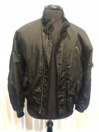 Vintage Prada Black Shearling Lined Ma - 1 Style Jacket - Medium - Vintage