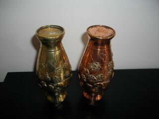 A Small Antique Japanese Meiji Period Baluster Vases in Copper & Brass 4