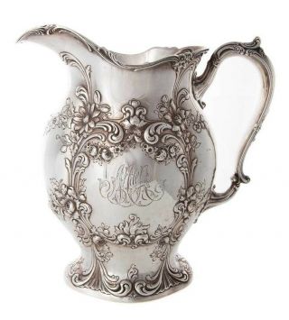 Gorham Sterling Silver Pitcher In Chantilly Style