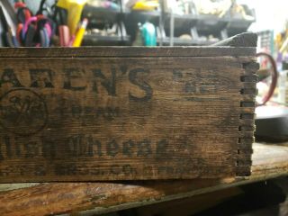 Antique wooden Mac Laren ' s Old English Cheese box J.  L.  Kraft & Bros.  Co. 3