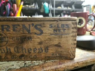 Antique wooden Mac Laren ' s Old English Cheese box J.  L.  Kraft & Bros.  Co. 7