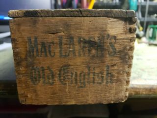 Antique wooden Mac Laren ' s Old English Cheese box J.  L.  Kraft & Bros.  Co. 8