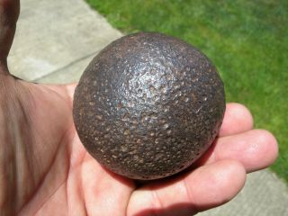 Antique Iron Cannon Ball Primitive Cast 2.  5 Pound Early Pirate Ship US Civil War 3