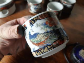 Royal Peacock Japan 6 Cups Teapot & Burner Tea Set x1 3