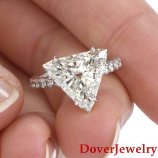 Estate 3.  56ct Triangular Diamond 18k White Gold Engagement Ring Nr