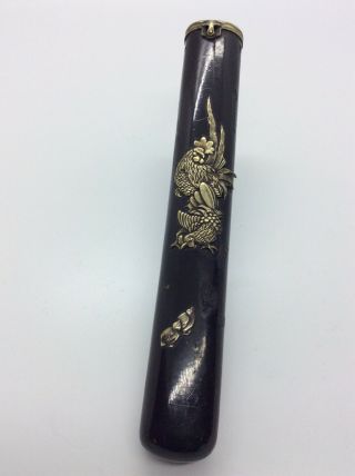 Meiji Antique Japanese Tanto Knife Sheath Laquer Bronze