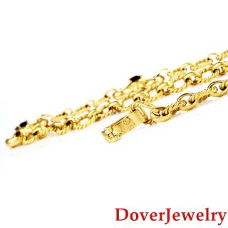 Designer 3.  00ct Sapphire 18K Gold Heart Choker Chain Necklace 58.  9 Grams NR 5