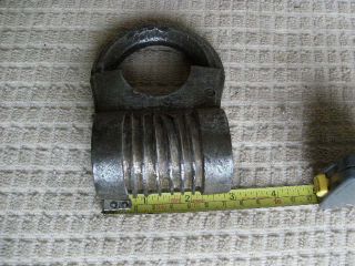 Very Large & Heavy Antique Steel Padlock & Key (In Order) 6