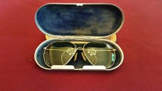 WWII American Optical Pilot Aviator Sunglasses US B&L case AN - 6531 Ray Ban WW2 3