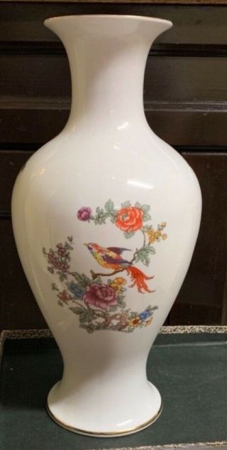 Midcentury Hollohaza Hungary Bird Of Paradise Flowers Porcelain Vase 14.  50” Tall