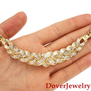 Estate 10.  18ct Diamond 18k Gold Cluster Chain Necklace 53.  2 Grams Nr