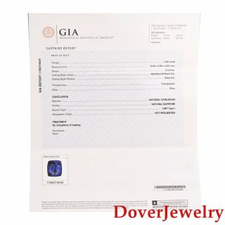 GIA Diamond 3.  07ct Sapphire 18K White Gold Halo Engagement Ring 6.  1 Grams NR 6