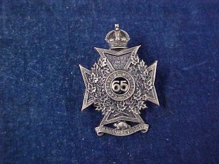 Orig Pre Ww1 Cap Badge 65th Battalion Mount Royal Rifles