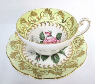Eb Foley Bone China Made In England Gold Floral Pattern - Teacup And Saucer Ss2
