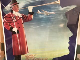 Rare Vintage American Airlines Travel Poster Royal Coachman Jets Boman 10