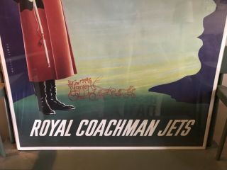 Rare Vintage American Airlines Travel Poster Royal Coachman Jets Boman 11