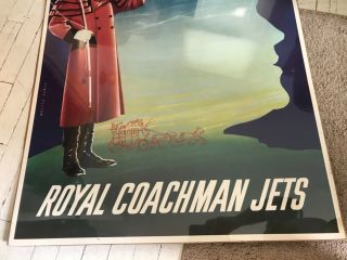 Rare Vintage American Airlines Travel Poster Royal Coachman Jets Boman 7
