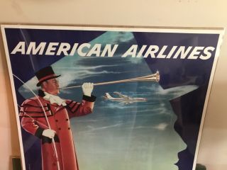 Rare Vintage American Airlines Travel Poster Royal Coachman Jets Boman 9