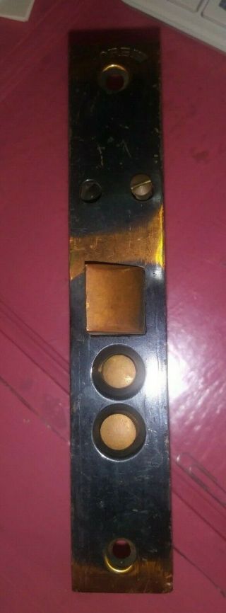 Vintage Antique Brass Corbin Entry Mortise Lock For Keyed Cylinder Japanned