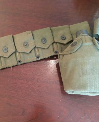 WWII Combat Rig,  Cartridge Belt,  Canteen,  First Aid Kit Holder 4