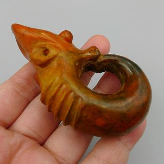Pendants Exorcise Evil Spirit Natural Old Cinnabar Hand Carved Mythical Animals 5