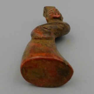 Hand Carved Ancient Man Natural Old Cinnabar Charm Pendant Exorcise Evil Spirit 4