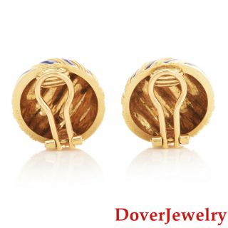 Cartier Italian 18K Yellow Gold Enamel Stud Earrings 18.  2 Grams NR 3