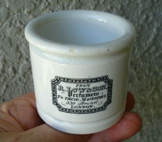 Antique,  (c1880) R.  Low & Son LONDON Bear ' s Grease ointment pot,  pot lid 3