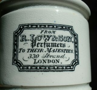 Antique,  (c1880) R.  Low & Son LONDON Bear ' s Grease ointment pot,  pot lid 4