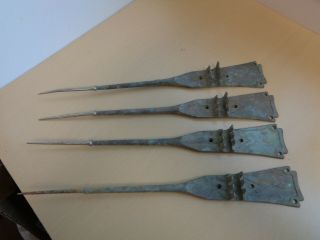 4 Matching Antique/vintage Bronze/brass Lightning Rod House Spikes -