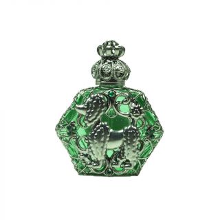 Czech Jeweled Decorative Poodle Perfume Oil Bottle Holder - Silver