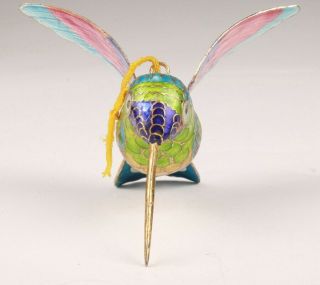 Chinese Cloisonne Pendant Statue Hummingbird Mascot Home Decoration Crafts Gift