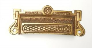 Antique Victorian Eastlake Cast Iron Ornate Drawer Bin Pull Cup Handle