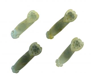 Four Antique Chinese Qing Pale Celadon Jade Ruyi Scepters