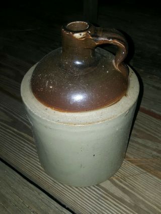Vintage Stoneware Crock Jug Moonshine Whiskey 11 " Tall / Almost 6 Lb / Cork Seal