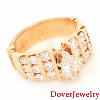 Estate Diamond 14k Yellow Gold Cluster Adjustable Engagement Ring 7.  5 Grams Nr