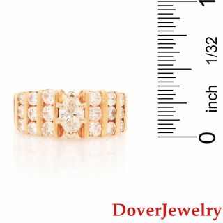 Estate Diamond 14K Yellow Gold Cluster Adjustable Engagement Ring 7.  5 Grams NR 4