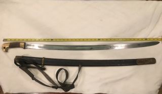 Antique 1898 Russian Imperial Cossack Shashka Sword Saber W/ Scabbard & Belt