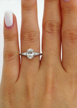 HARRY WINSTON 1.  35CT GIA VINTAGE OVAL DIAMOND ENGAGEMENT WEDDING RING W/PAPERS 4