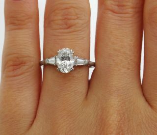 HARRY WINSTON 1.  35CT GIA VINTAGE OVAL DIAMOND ENGAGEMENT WEDDING RING W/PAPERS 5