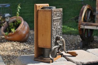 1888 Antique Arcade Telephone Mill with Bronzed Cast Iron Front Coffee Grinder 4