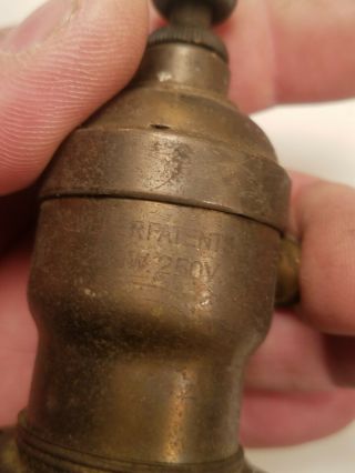 Antique Vintage Brass Pendant Light Fixture For Part Or Restoration 6