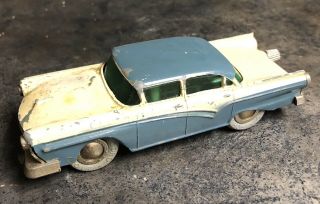 Schuco Micro Racer 1045 Ford 300 Blue/beige Wind Up Toy Car West Germany 2 Keys
