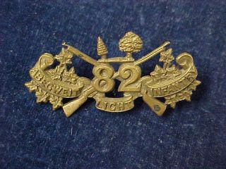 Orig Pre Ww1 Collar Badge 82nd Abgeweit Light Infantry Regiment